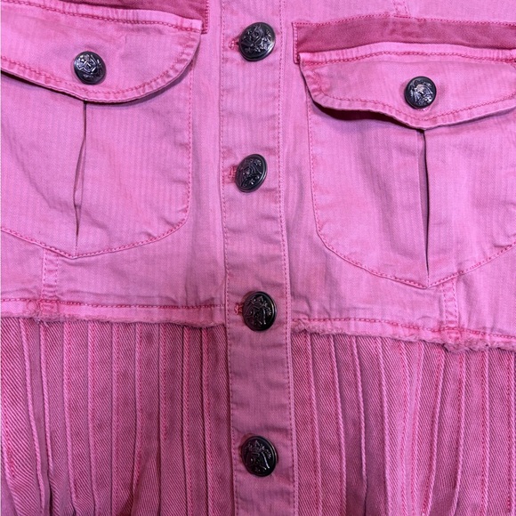 Free People Military Style Cassidy Denim Jacket in Petal. Size XL. Retail $168 - Picture 11 of 16